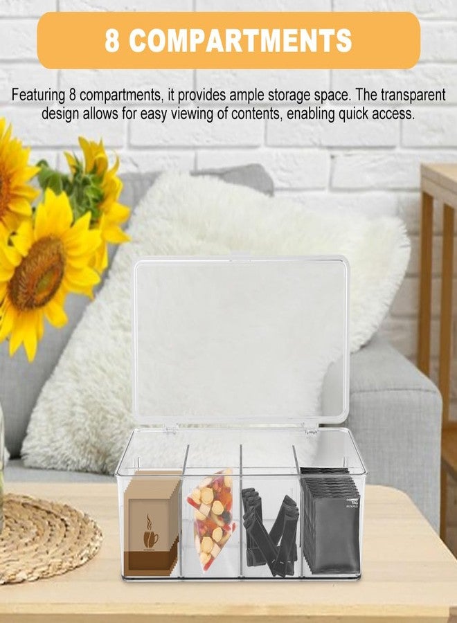 QWLWBU Clear Tea Bag Organizer,Stackable Tea Bag Storage Organizer with Lid,Dresser Organizers Drawer Organzier with Removable Dividers,Multi-Functional Kitchen Organizer,Home organizer - Image 4